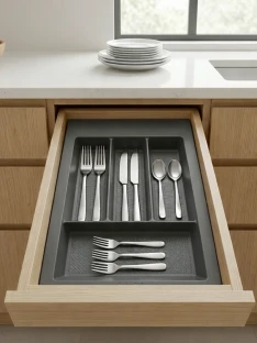 Cubertero Organizador QUALITA Serie QMT-400N Gris Antracita 490 x 350 x 55 mm