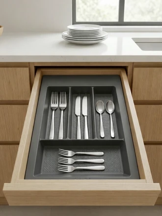 Cubertero Organizador QUALITA Serie QMT-400N Gris Antracita 490 x 350 x 55 mm
