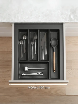 Cubertero Organizador QUALITA Serie QMT-450N Gris Antracita 490 x 400 x 55 mm