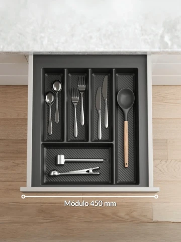 Cubertero Organizador QUALITA Serie QMT-450N Gris Antracita 490 x 400 x 55 mm