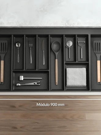 Cubertero Organizador QUALITA Serie QMT-900N 490 x 750 x 55 mm Gris Antracita