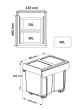Basurera Para Cocina QUALITA QEMB400-H420-20H De 335 x 480 x 420 mm